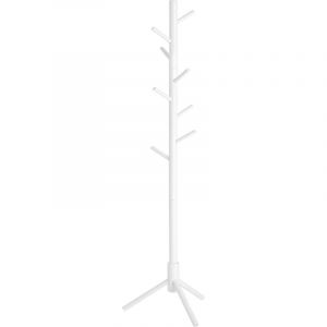 Songmics Porte-manteau en bois en forme d’arbre 3 hauteurs réglables blanc