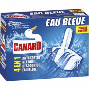 Canard wc Blocs cuvette WC eau bleue, anti-tartre, nettoie et désodorise