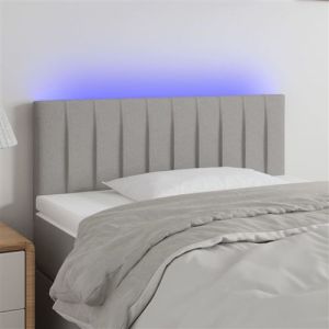 VidaXL Tête de Lit à LED Meuble de Chambre à Coucher Accessoire de Lit Simple Tête de Cadre de Lit Intérieur Gris Clair 80x5x78/88 cm Tissu