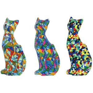 Signes Grimalt Gato 3U Animaux Figurine Chat Vert - 13x6x4cm