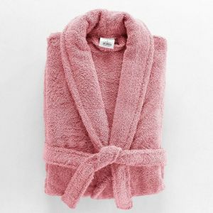 Peignoir col ch&acirc;le &eacute;ponge Tendresse bois de rose