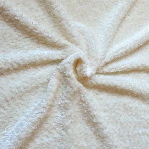 Tissu bouclette chenille &eacute;pais &eacute;cru usage si&egrave;ge - Mondial Tissus