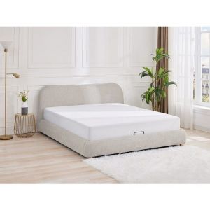 Lit coffre 180 x 200 cm - Tissu - Beige - VANARI