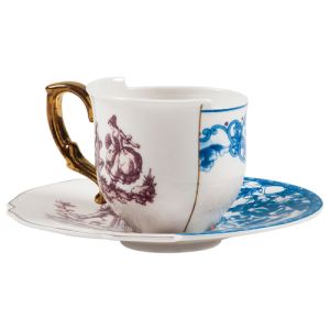 Seletti Tasse &agrave; caf&eacute; avec soucoupe Hybrid en porcelaine