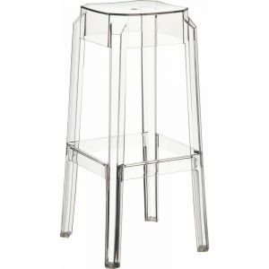 Décoshop26 Tabourets de bar design moderne plastique transparent
