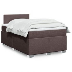 VidaXL Sommier &agrave; lattes de lit avec matelas Marron fonc&eacute; 120x200 cm, lit, lit &agrave; plate-forme, lit &agrave; panneaux, meuble de chambre &agrave; coucher, canap&eacute;-lit