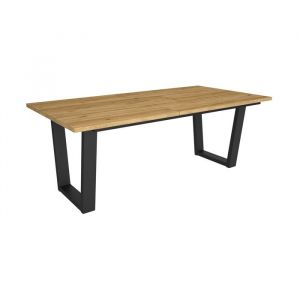 Table à manger effet bois de chêne 194x90x74cm