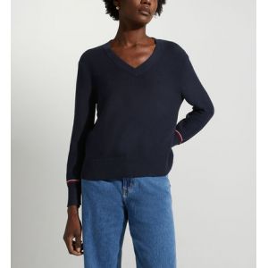 Tommy Hilfiger Sweat-shirt GLOBAL STP V-NK SWEATER - Couleur S,M,L,XS - Taille Marine