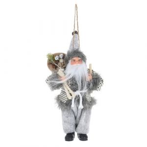 SUSPENSION PÈRE NOËL DEBOUT HOTTE 8X6X20CM GRIS Neuf