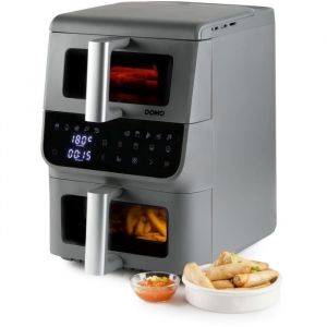 Domo Friteuse sans huile - Airfryer DO550FR - Double cuve 3.5 L + 6,5 L - 10 programmes - 2500 W