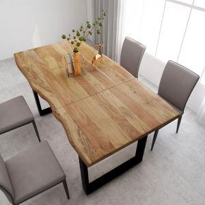 Image de VidaXL Table de Salle à Manger Bois d'Acacia Solide 180x90x76 cm Modèle 1