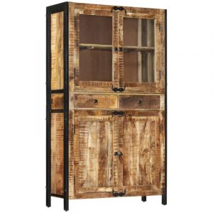 Vidaxl Buffet 100x40x175 Cm Bois De Manguier Brut Massif - Neuf