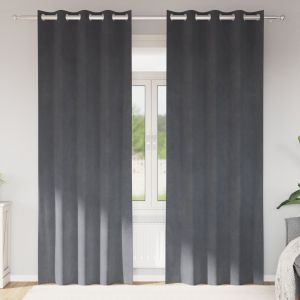 VidaXL Rideaux Avec Des Rideaux 2 Pcs Gris Clair 140 X 225 Cm Velours