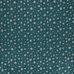 Tissu coton ombelles vendu par 50 cm(...) - 21 Bleu canard