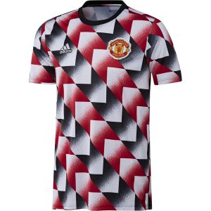 Adidas Manchester United T-shirt d'Entraînement Avant-Match - Blanc/Rouge/Noir, pointure Small - Blanc - Taille Small