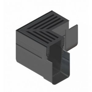 ACO Caniveau étroit 6 cm Grille aluminium NOIR - SLIMLINE - Élément d'angle