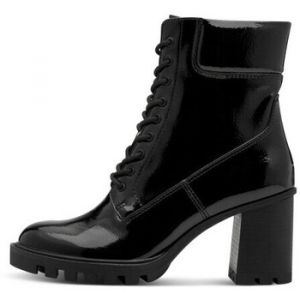 Tamaris Bottines &agrave; talon en dentelle pour femme 1-25132-45 - Noir - Brevet - Taille 39 EU, Imprim&eacute; noir, 39 EU