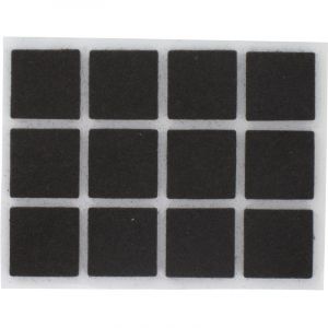 PVM Patin feutre marron adh&eacute;sif - Dimensions 25 x 25 mm - Vendu par 9