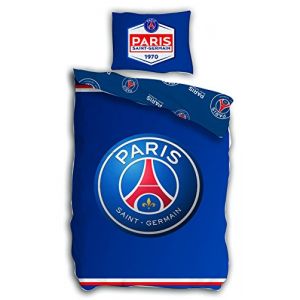 Psg Football - Parure de lit - Housse de couette 140 x 200 cm Taie 63 x 63 cm