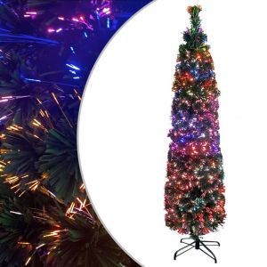 VidaXL Arbre de Noël artificiel mince et support 64 cm Fibre optique
