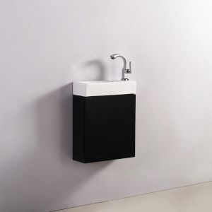 Rue du Bain Pack Minimalist Blanc gauche + Meuble Lave main Noir Dark