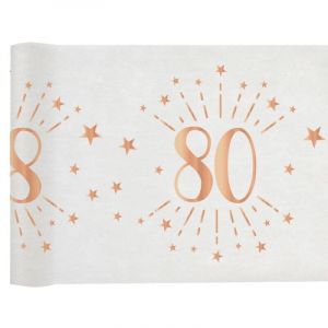 Santex Chemin de table élégant anniversaire 80ans rose gold 30cm x 5m (x1) REF/7344