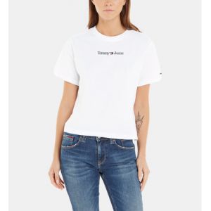 Tommy Jeans T-shirt court droit coton signature Blanc - Couleur Blanc - Taille S