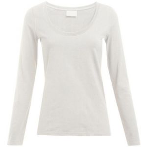 Image de Promodoro T-shirt slim manches longues Femmes, XS, blanc cassé