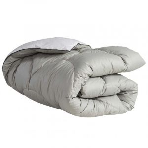Terre de Nuit Édredon gonflant bicolore blanc-gris 140x150
