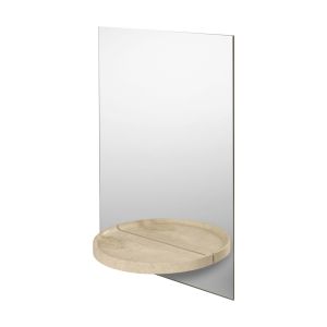 Ferm Living Miroir avec tablette en travertin 41x74x58cm Symmetry