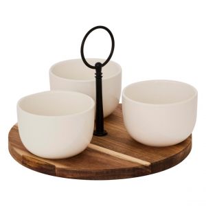 Service apéritif Elegance 4 pièces blanc