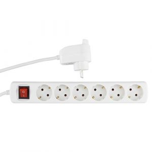 Rev Rallonge multiprise 6+1x 2m Blanc Powersplit + interrup.