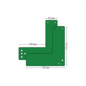 Plaque de montage 901-/ 991 470 gfs 1 pi&egrave;ce(s) plaque montage poign&eacute;e porte eh din g/d l175xl170mms