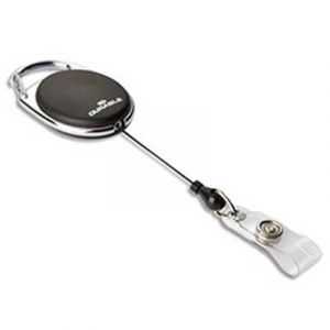 Visiodirect Porte badge enrouleur noir boîte de 10, longueur 80 cm