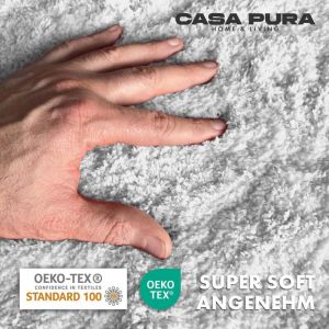 Tapis de Bain &agrave; Poils Longs Sky Soft Blanc-Neige 70 x 120 cm