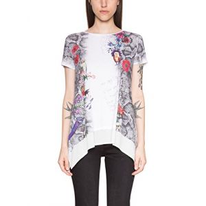 Image de Desigual Tunique T Shirt Daphne Algodon Blanx 18SWTKFJ multicolor - Taille EU XXL,EU S,EU M,EU L,EU XL,EU XS