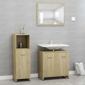 Image de VidaXL Ensemble de meubles de bain 3 pcs Chêne sonoma Aggloméré