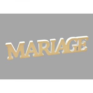 D&eacute;coration &agrave; Poser " Mariage " M&eacute;tallis&eacute;e Or