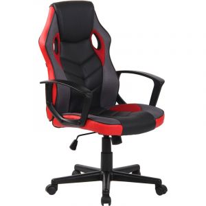 Image de CLP Faut'euil de bureau / Gaming Glendale en similicuir et tissu en maille, Noir / Rouge