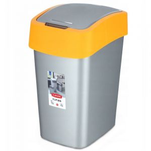 Curver FLIP BIN 10L Poubelle 35 x 18,9 x 23,5 cm argenté/jaune 02170-535