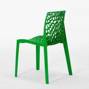 Image de Grand Soleil Table Carr&egrave;e Blanc + 2 Chaises Color&eacute;es Set Interieur Bar Caf&eacute; COCKTAIL | Blanc - Carr&eacute; - Gruvyer Vert