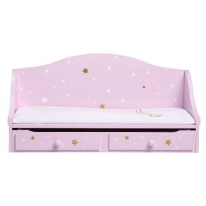 Teamson Lit gigogne poupée poupon Twinkle Stars Princess tiroir-lit en bois TD-0096AP - Violet