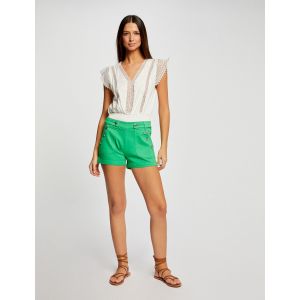 Morgan Short ajusté à pont vert femme - Taille 40
