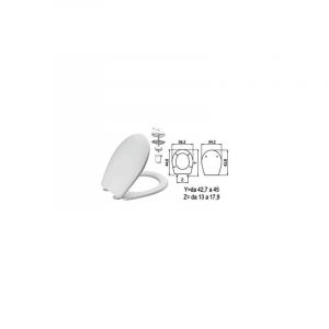 SANIPLAST Sebino Abattant w.c. en résine thermodurcissable 44,8 x 36,2 x 4,1 cm Blanc
