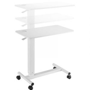 Logilink Table de lit à roulettes à vérin à gaz, blanc