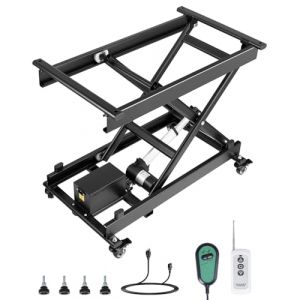 Table &Eacute;l&eacute;vatrice &Eacute;lectrique &agrave; Ciseaux Simple-VEVOR-Charge 150 kg-Hauteur de Levage R&eacute;glable 200-710 mm-avec 4 Roues
