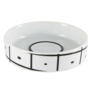 Image de Spirella Porte savon Porcelaine VISBY Noir & Blanc - Blanc