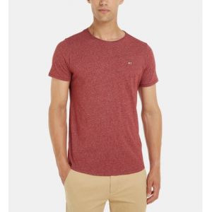 Tommy Jeans Tjm Slim Jaspe C Neck T-shirt Homme, Rouge, S