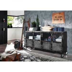 Image de Buffet 180x40 Manguier laqué Gris heavy industry 115 - gris