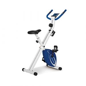 Ultrasport F-Bike Basics, Vélo d'entraînement Ordinateur d'entraînement LCD, Vélo d'exercice pliable, Poids maxi l'utilisateur 110kg, Mesure pouls, 8 niveaux résistance, Roue d'ajustement, Bleu Marine